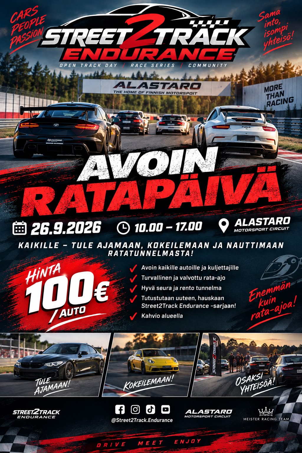 Street2Track avoin ratapäivä Alastarolla 26.9.2026